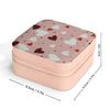 Cute Heart Pattern Organizer Box, Leather Jewelry Box, Travel Portable Storage Case for Earrings Rings Necklaces, Romantic Christmas Gift for Women Gi