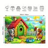 2D Cute Cats Birthday Tapestry with Party Hats, Cake and Colorful Balloons Wall Decor