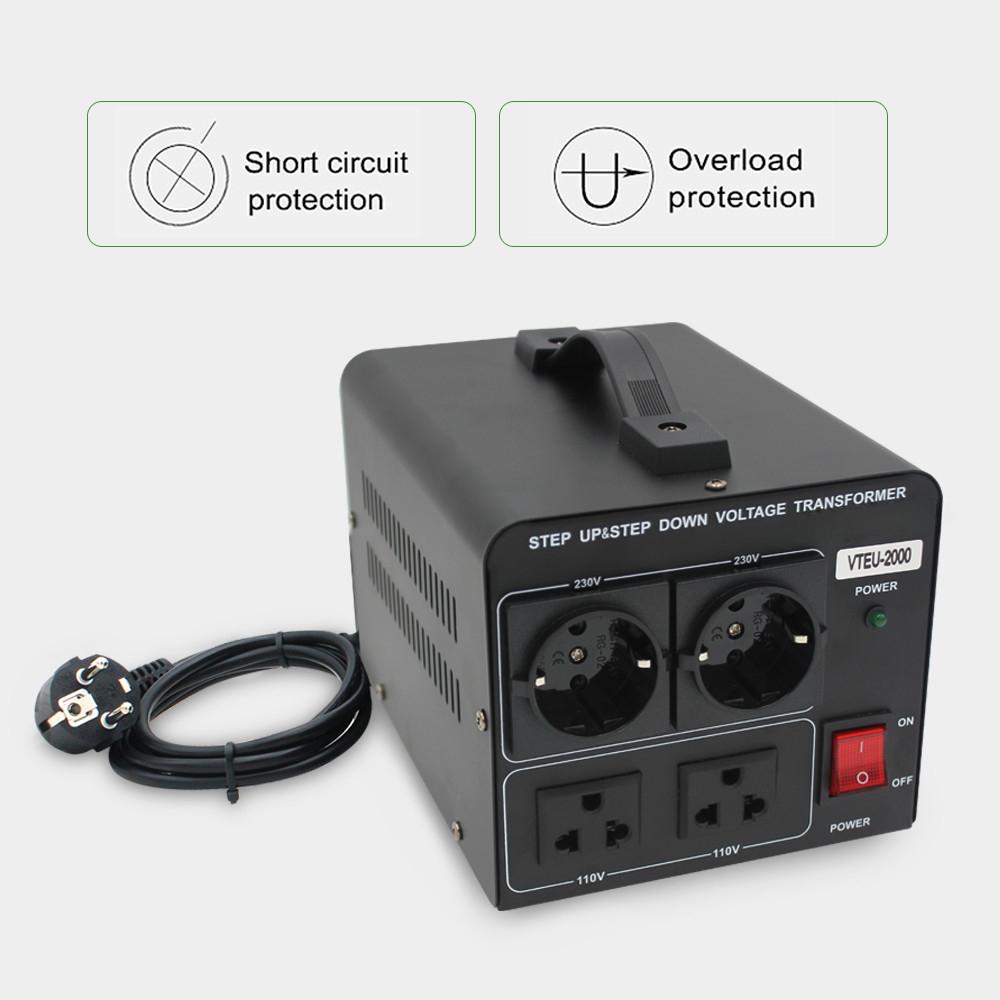 1500W/2000W Step Up & Step Down Voltage Transformer Small Household Power Supply Adapter Portable Voltage Converter