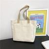 Large Capacity Canvas Tote Bag Urban Minimalist Style Shoulder Handbag
