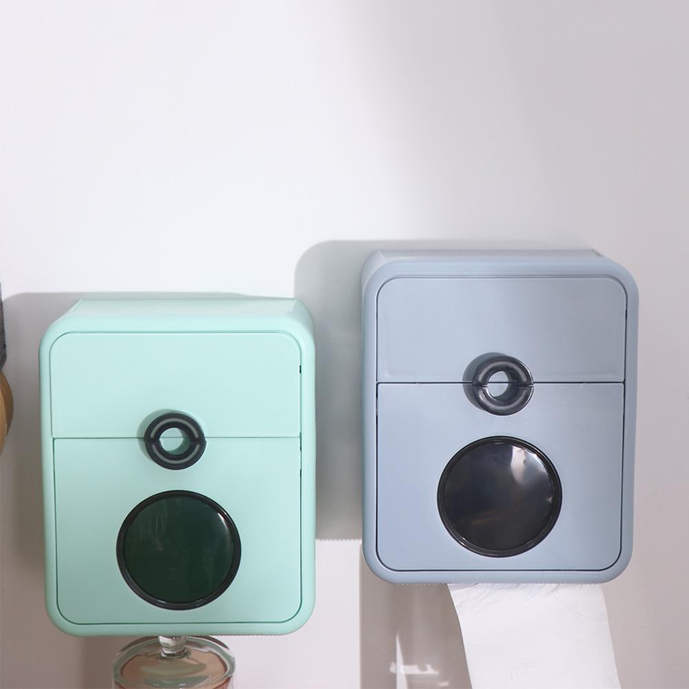 Punch Free Double Layer Tissue Box Plastic Paper Towel Box Toilet Paper Storage Box for Home