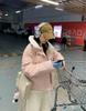 Short Dot Thickened Warm Cotton-padded Coat Jacket with Velvet Lapel