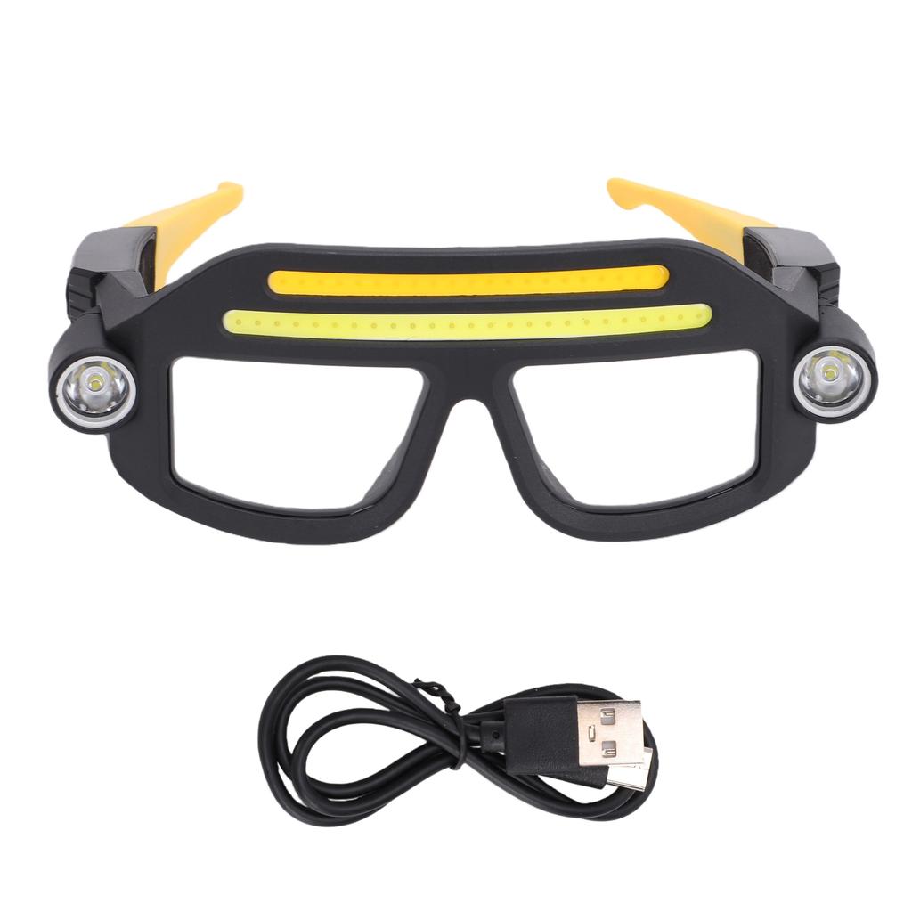 LED Glasses with Lights 5 Mode Rechargeable USB Work Flashlight Outdoor Headlamp for Hiking Camping