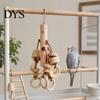 Bird Beak Trimmer Wood Blocks Parrot Toy, Chew Toy with Wooden Rings, Biting Hanging Cage Accessory for Parakeet Conure Cockatiel Care