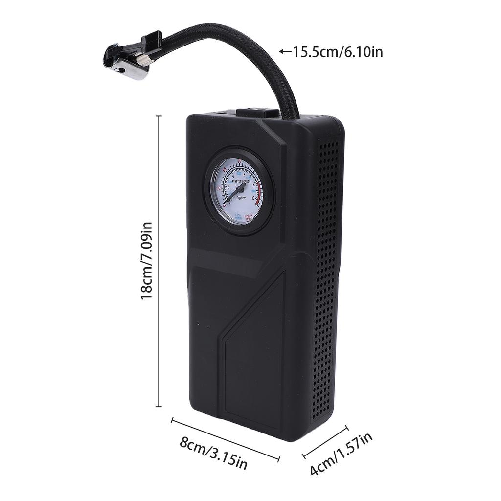 Tire Inflator Portable Air Compressor, Cordless Car Tire Pump with Mechanical Pressure Gauge, Rechargeable Air Pump for