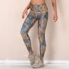 Pantaloni da yoga traspiranti ad asciugatura rapida con stampa digitale Fitness Leggings sportivi elastici stretti a vita alta da donna