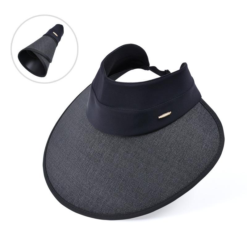 Summer vinyl large brim sunshade sunscreen hat children's outdoor fashion versatile Korean version foldable empty top sun hat