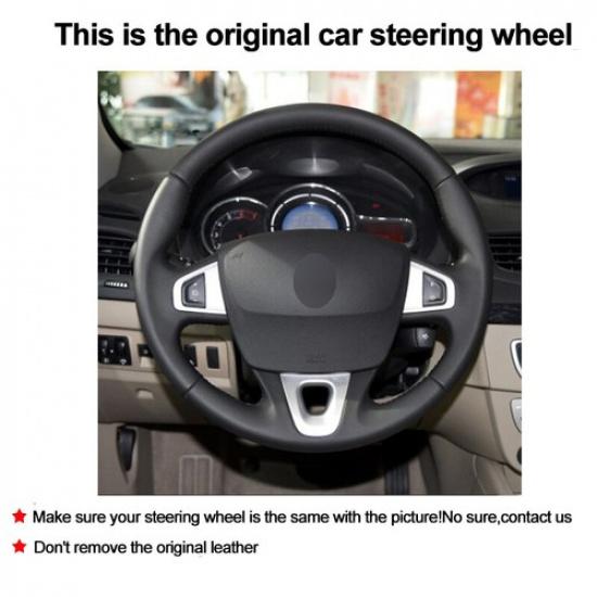 DIY Steering Wheel Cover For Renault Fluence Fluence ZE 2009-2016 Megane 09-2014