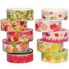Fruit Pattern Masking Tape Set 10 Rolls Creativity Gold Foil Washi Womens Style Packaging DIY Crafts (Orchard)