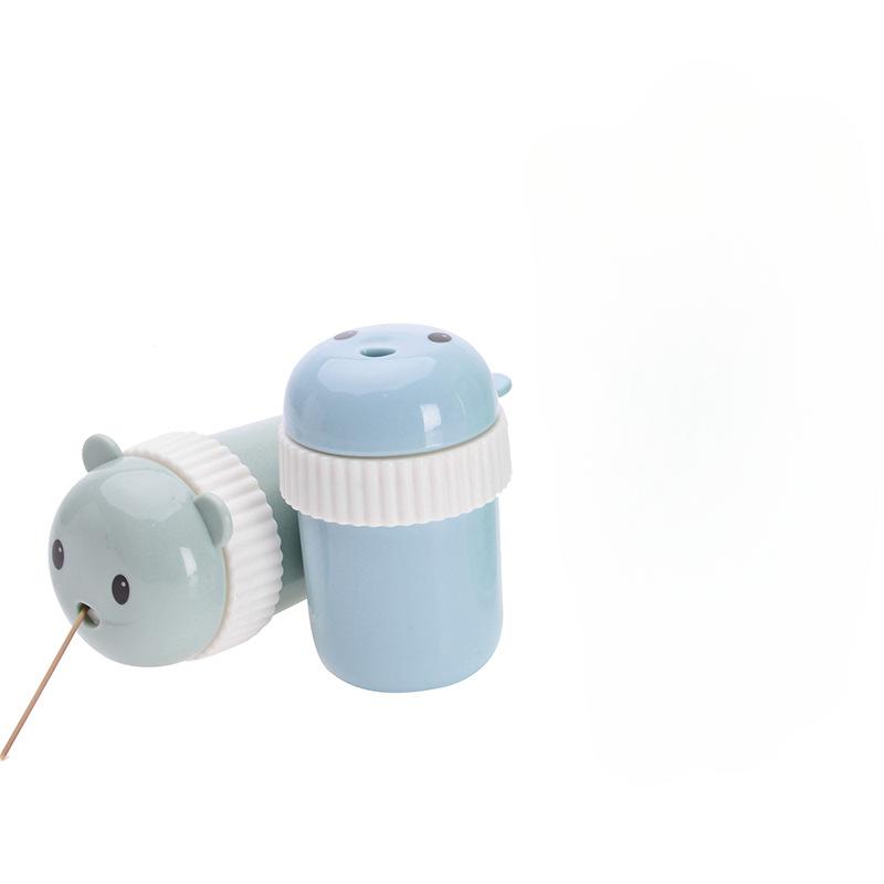 

Пластиковая мультяшная коробка для зубочисток, банка для зубочисток в виде медведя, переносная круглая подставка для зубочисток для гостиной и дома #C0DBF# синий