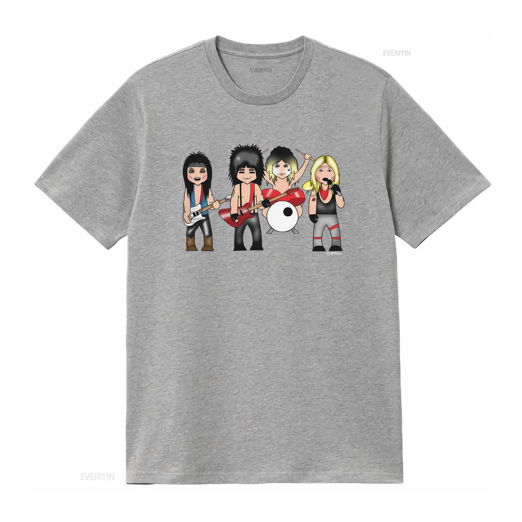 Mens T Shirt Vipwees The Crue Heavy Metal 80S Band Caricature Motley Inspired Rock  Vintage Washed Stretched Comfortable