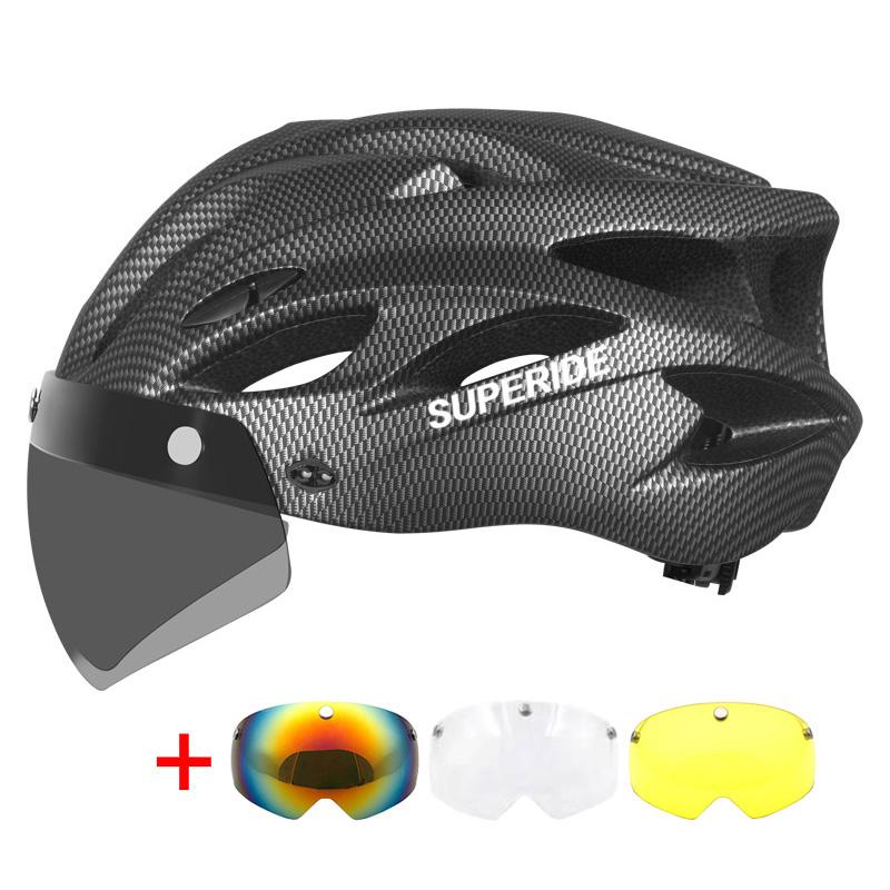 Superide Men Women Cycling Helmet With Goggles & Sun Visor Ultralight Mtb Bicycle Helmet Outdoor Road Bike Mountain Bike Helmet