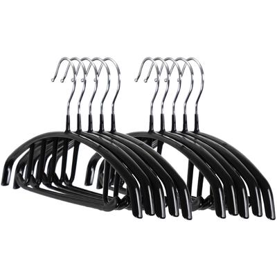 Hangers Shape To Avoid Shoulder with Simple Suitable for Hanging Set of Black [Expo Brand] Children's [Arched Marks] Non-Slip Backing, Design,