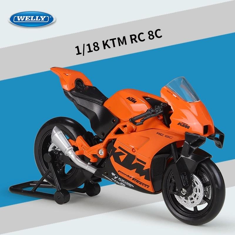 

Велли 1:18 KTM RC 8C Литая под давлением модель мотоцикла из сплава Рабочий амортизатор Игрушка для детей Подарки Коллекция игрушек