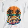 Summer Vibes Heavy Cotton T Shirt Beach Casual Wear Vacation For Lovers Vintage Designer Clothes Unisex Stretched