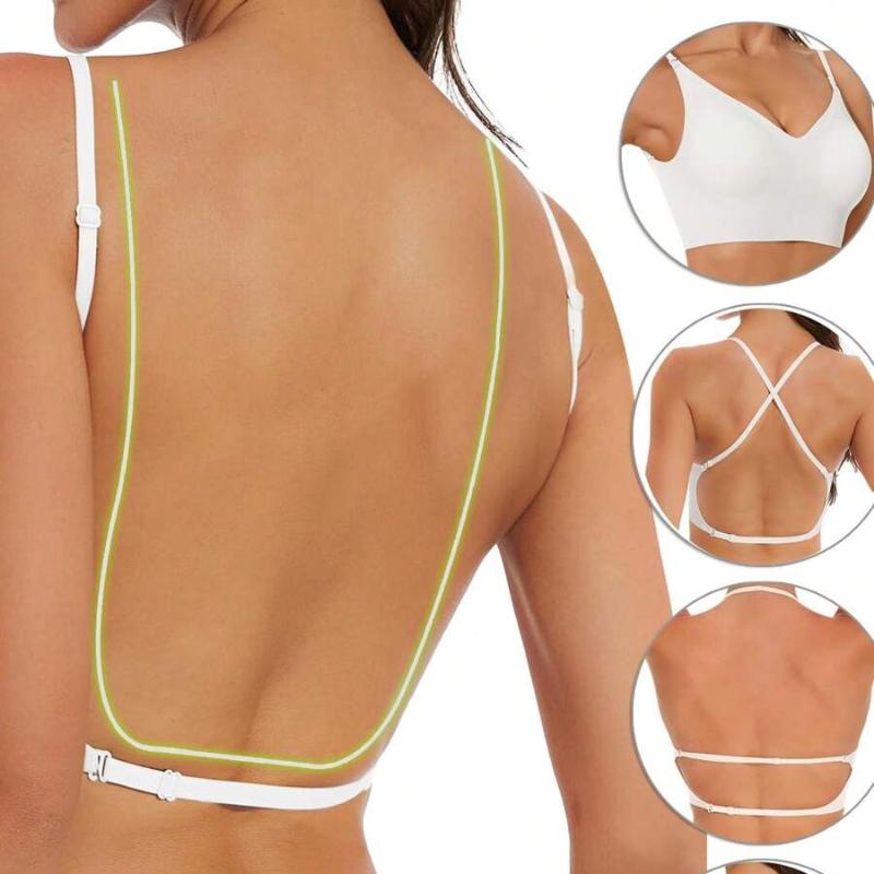 Women's 3 Ways Convertible Wireless Bra, Seamless Low Back Push Up Bralette with Adjustable Straps, Removable Pads for Backless Dresses