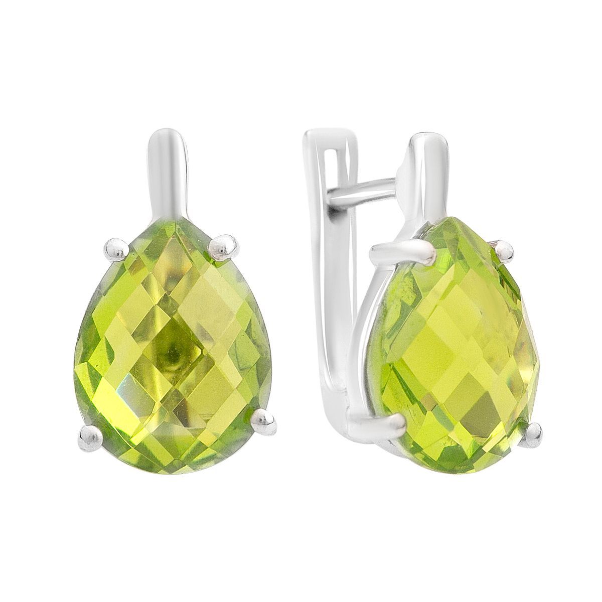 

Срібні сережки з хризолітом 8.575ct (2157588) смарагдовий