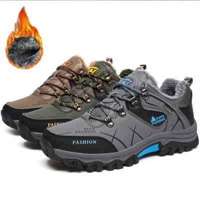 Scarpe da ginnastica calde antiscivolo invernali da uomo di grandi dimensioni per esterni, stivali da trekking resistenti all'usura