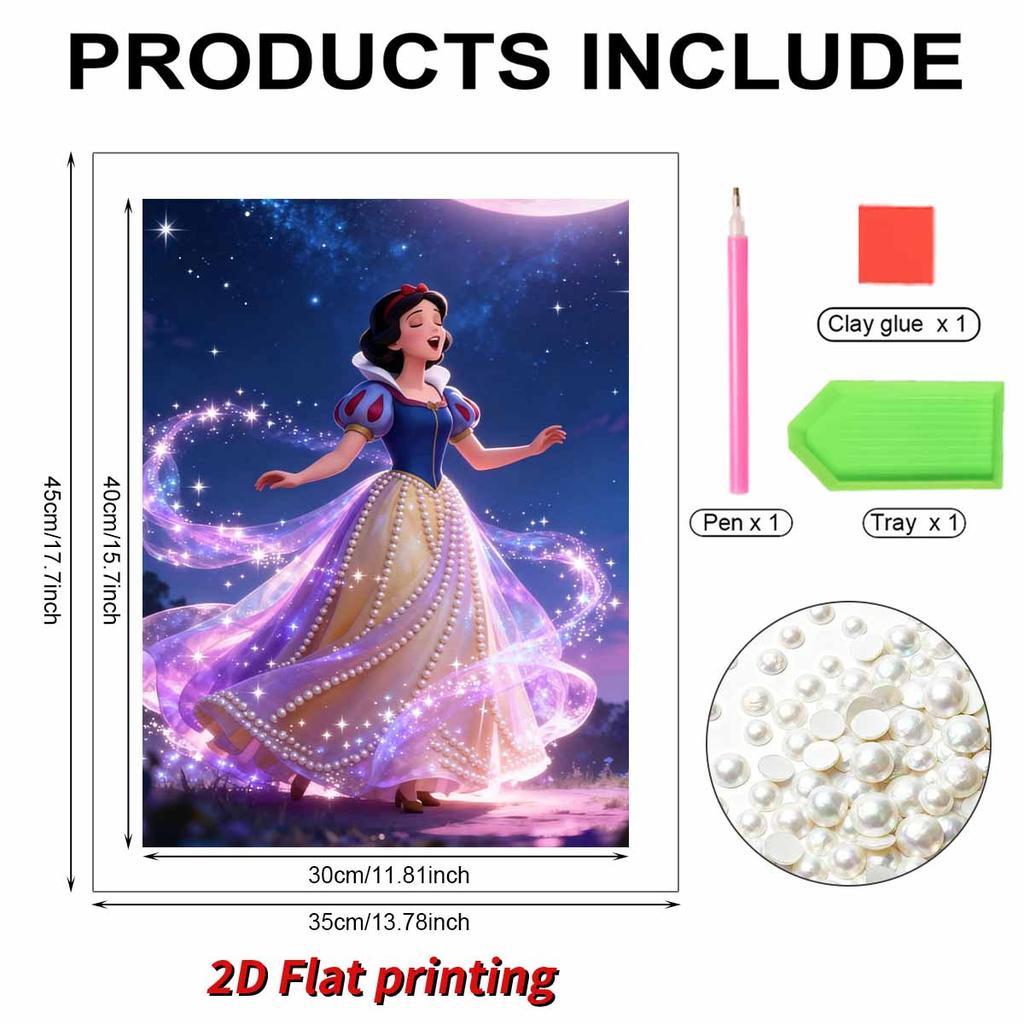Disney Pearl Painting Snow White Princess Star and Moon Magic Dress 5D Exquisite Landscape Sparkling Painting Craft Home WallDecorationDIYHandmadeGift