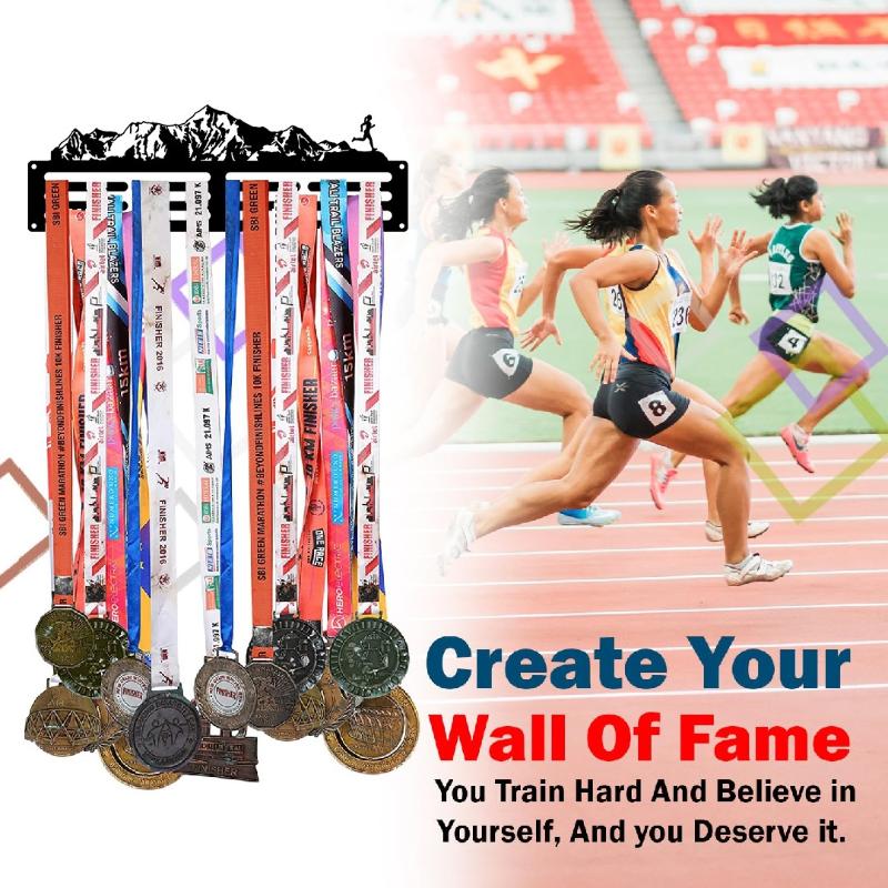 1Pc Rhythmic Gymnastics Medal Hanger Display Female Sports Medal Display Rack Wall Mount Ribbon Display Holder For 40+ Awards