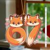 Valentine Hanging Ornament with Fox 67 Shaped | Transparent Six Seven Pendants, Drops & Finials - Ideal Valentine'S Day Gift for Couples 