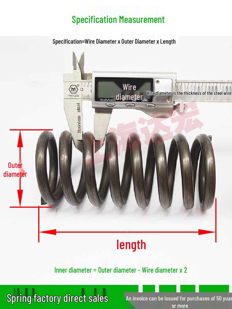 4mm Wire Compression Coil Spring, Inner Diameter Options: 25/30/35/40/45mm, Custom Sizes Available