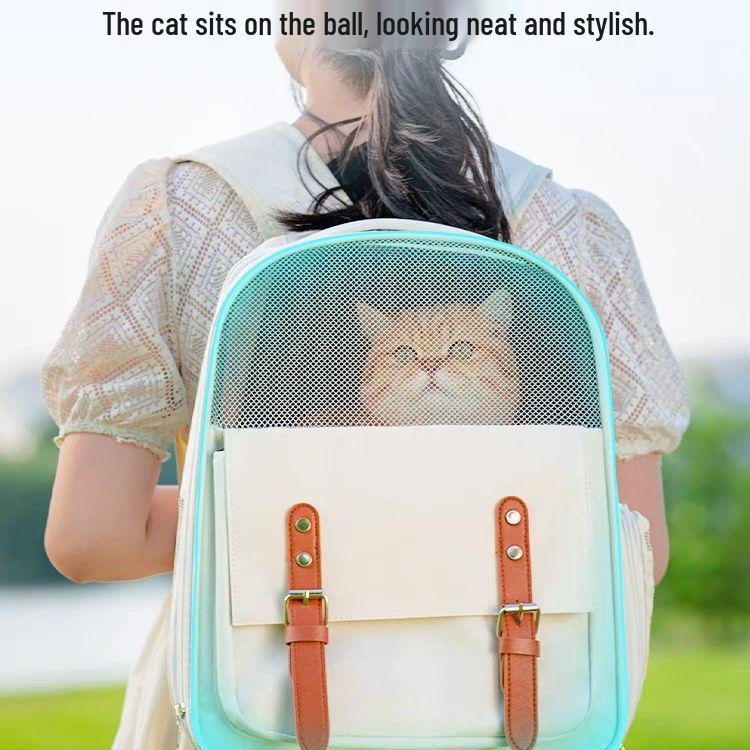 Foldable Transparent Cat Backpack - Portable Double Shoulder Outdoor Carrier