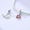 Charms Copperred Cute Pet High-Five Heart-Shaped Pendant Fit Charms Plataoriginal Bracelet Bead Women Jewellery Making