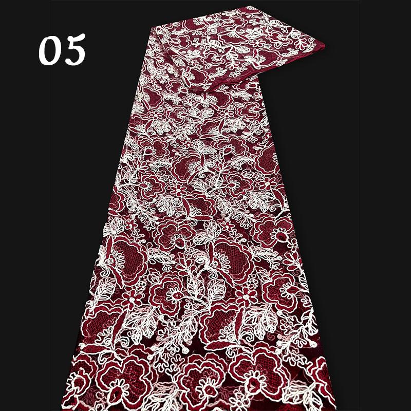 1 Yards Luxury Flower Embroidery Fabric High Quality Tulle Lace Designer Fabric For Diy Sewing Wedding Party Dress Decor
