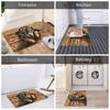 Realistic 3D Wolf  Peeking Out Of Torn Doormat Anti-Slip Bathroom Kitchen Mat Living Room Floor Door Entrance Carpet Rug