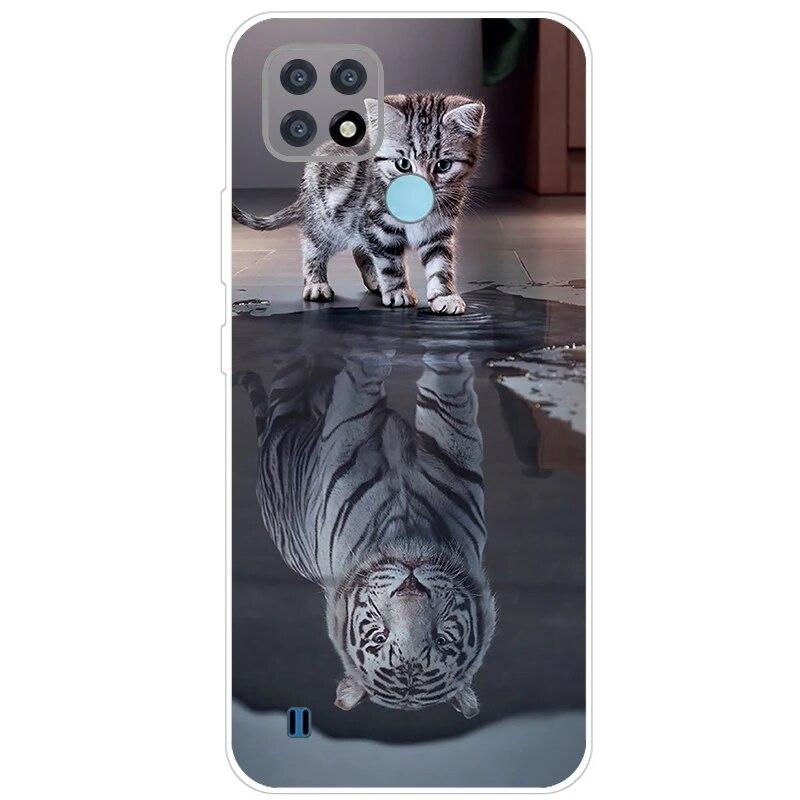 Realme C21 Hülle 6.5'' Klar Silikon Fudnas Weiche TPU Hülle Für Realmi C21 2021 Hülle C 21 Handyhüllen Rückseite RealmeC21 Bumper