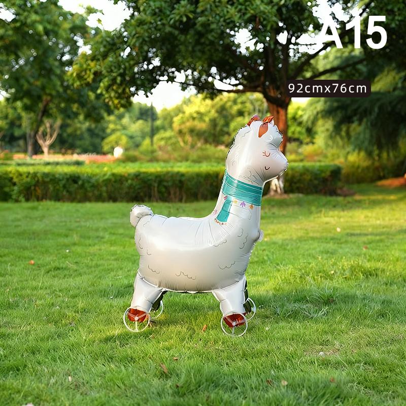 4D Cartoon Foil Balloons Elephant Stand Walking Balloon With Wheel For Kids Birthday Party Decoration Baby Shower