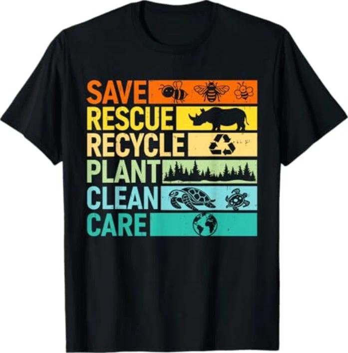 Funny Earth Day 2026 Retro Groovy Save The Earth Unisex Unisex Tshirt S