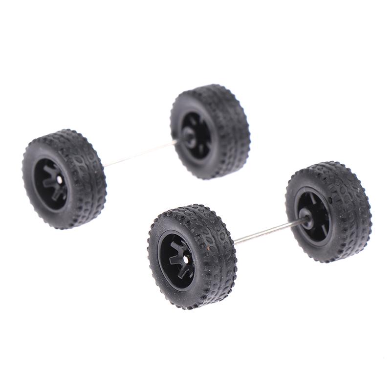 

Інноваційні та практичні 1 набір іграшок для гоночних автомобілів своїми руками 1:64 Автомобільні колеса для гумових шин із модифікованою віссю моделі чорний