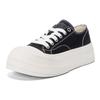 Kappa Thick Sole Height Increasing Retro Non-Slip Wear-Resistant Low-Top Skate Shoes Women sneaker Black K0E25CC30J-990