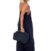 Women Evening Dress Cross Neck Off Shoulder Backless Robe Dress Solid Color Loose Maxi Dress for Beach Party Prom Vacation