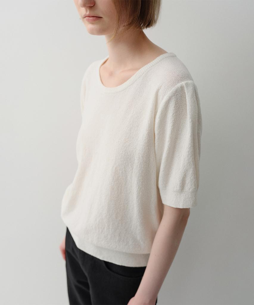 Ia Glen Boucle Knit Top (White)