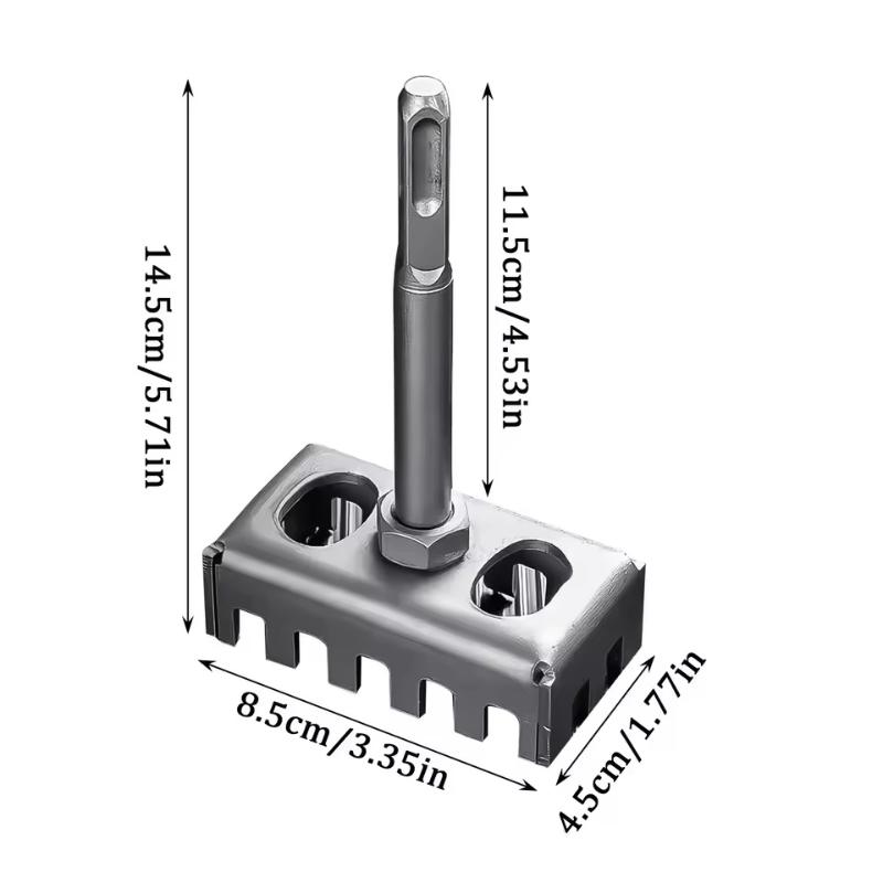 Square Drill Hole Opener Electric Hammer Hole Expansion Plumber Electrician Wall Slotting Installation Socket Tool Accessories
