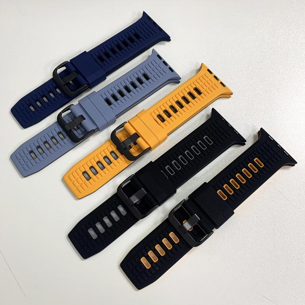 Silikonarmband för Apple Watch Ultra 3 2 Series 11 10 9 8 SE 7 6 5 4 3 Armband Correa iWatch-band 49mm 45mm 44mm 46mm Armband