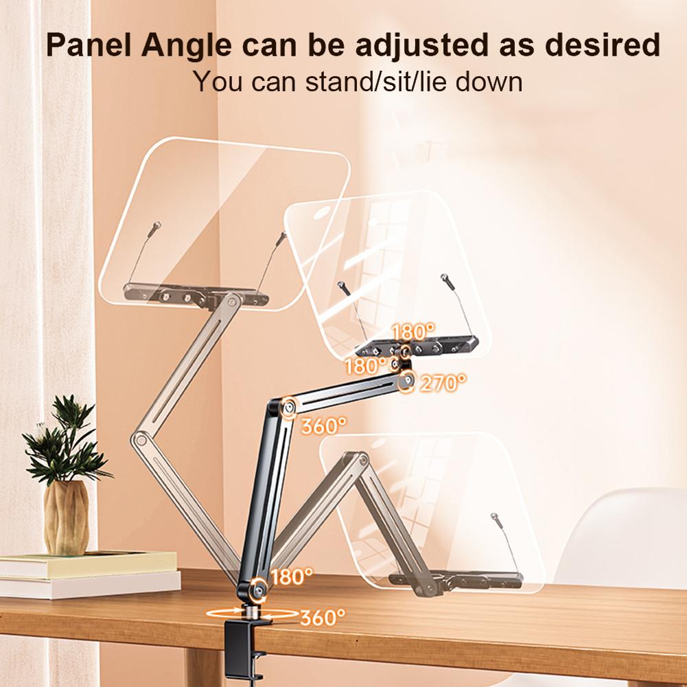 Acrylic Book Stand Adjustable Height Desk Clamp Book Stand 360° Rotating Foldable Book Support for Recipe Sheet Music Tablet