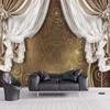 3D Murals Wallpaper Modern Creative Luxury European Gold Curtainc Photo Wall Painting Living Room Bedroom Background Wall Home Decor