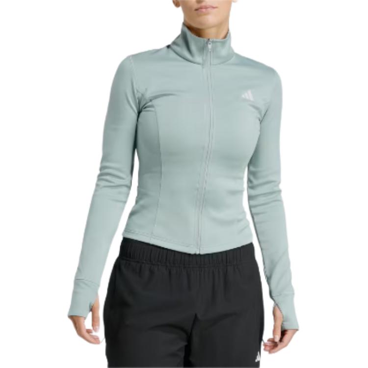 adidas Essentials Solid Color Zipper Slim Fit Long Sleeve Jacket Women Jackets KD9184