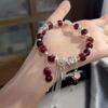Chinese stijl rode kristal veer kruis hanger armband voor meisjes vrouwen vintage elastische kralen ketting armband sieraden geschenken