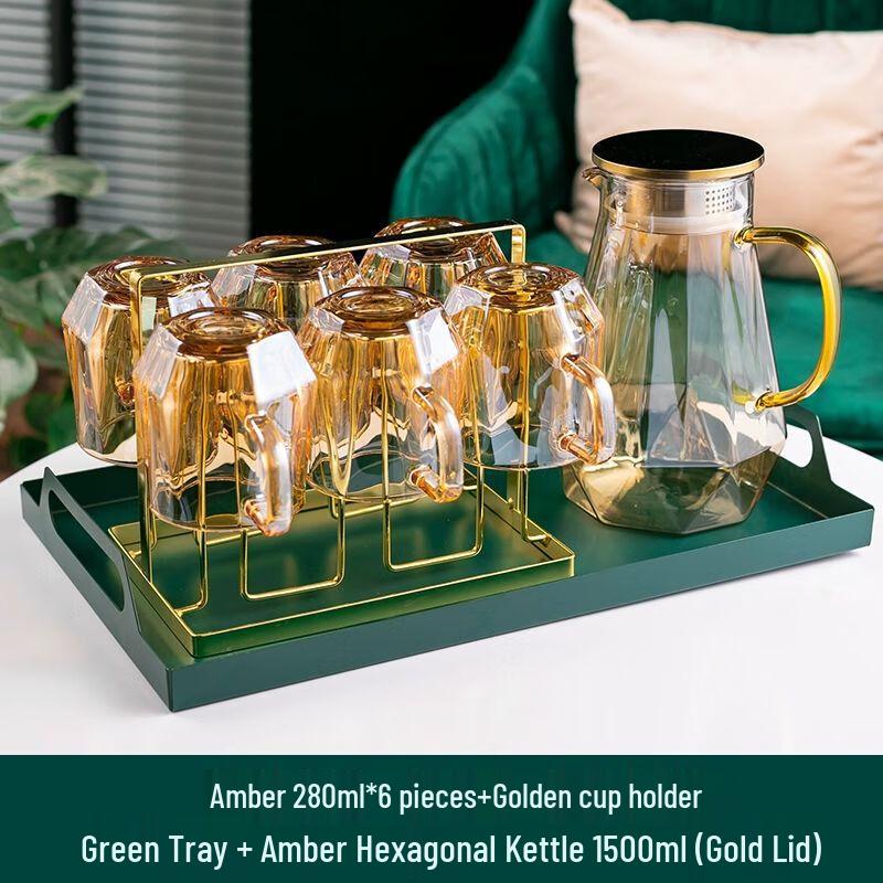 Jiakangming Heat-Resistant Glass Pitcher and Teacup Set