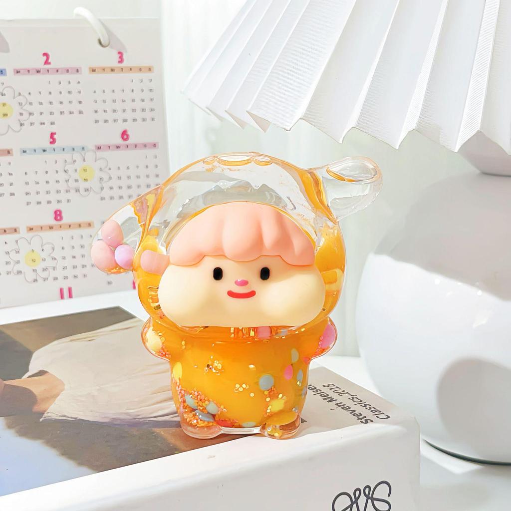 Marshmallow Puppy Night Glow Cartoon Liquid Sand Oil Filled Ornament Blind Bag