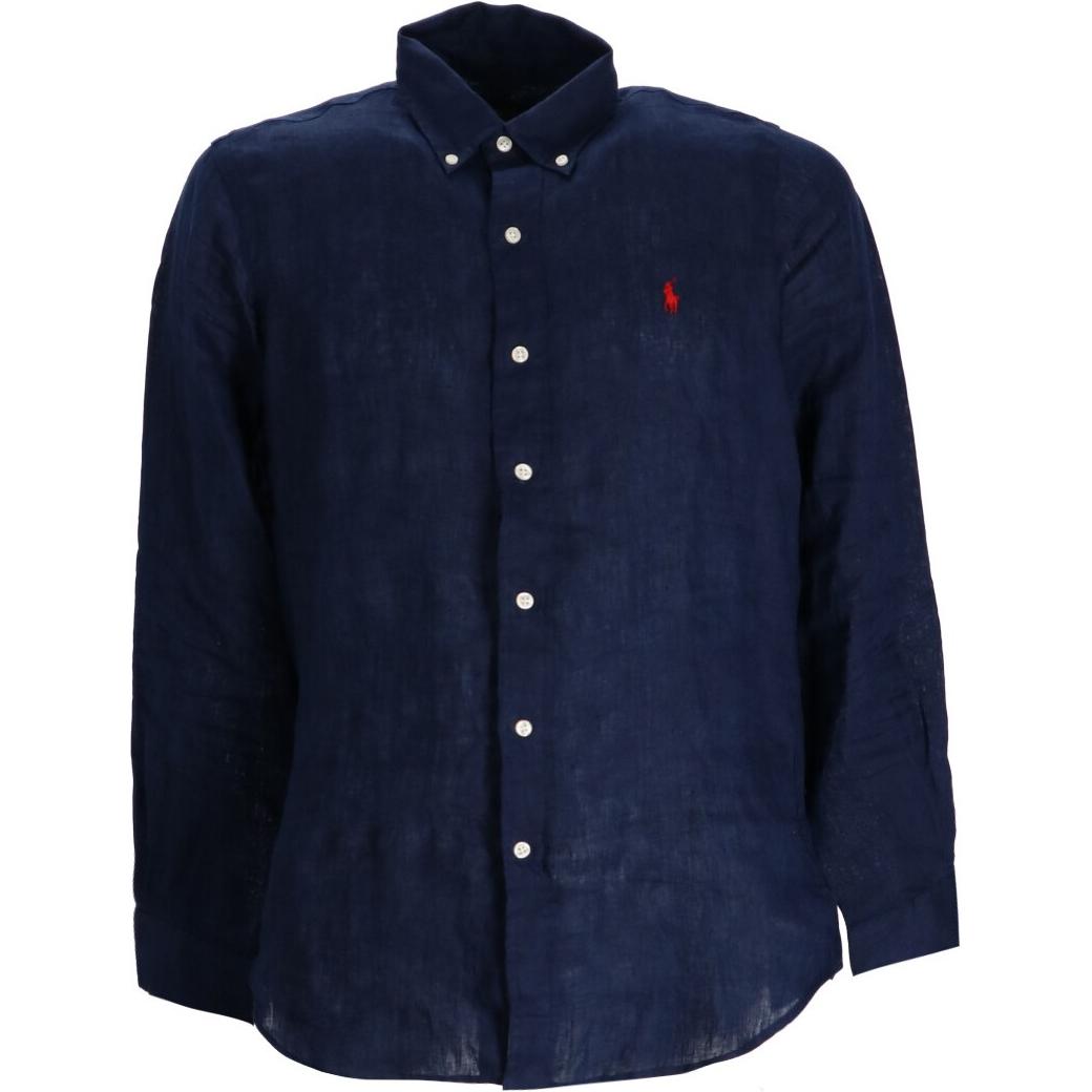 

Polo Ralph Lauren Рубашка с длинным рукавом на пуговицах с вышивкой логотипа Мужские рубашки Темно-синий 710966294-006 S