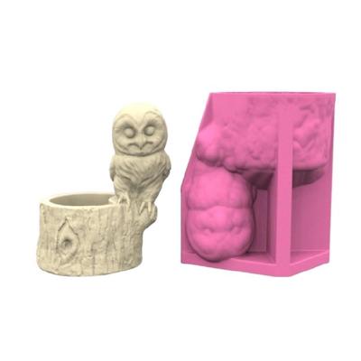 Multifuntional Owl Planter Silicone Moulds Flowerpot Molds Suitable for Handmade Succulent Vase Resin and Concrete Craft