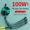 100W Retractable Three-in-One Super Fast Charging Cable with Custom Print Logo