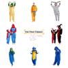 Kids' Cartoon Onesie Sleepwear Hooded And Long Sleeves