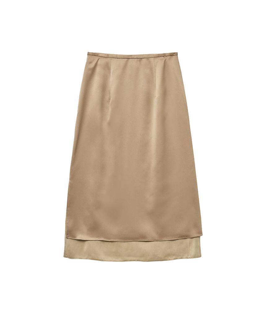 IOLO Satin Layered Skirt_Gold